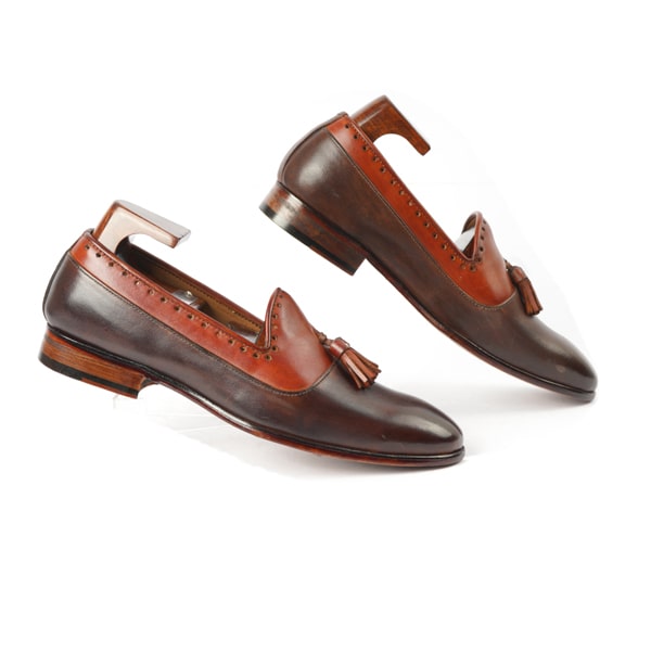 Tassel two tone leather loafer | luxury loafers for men