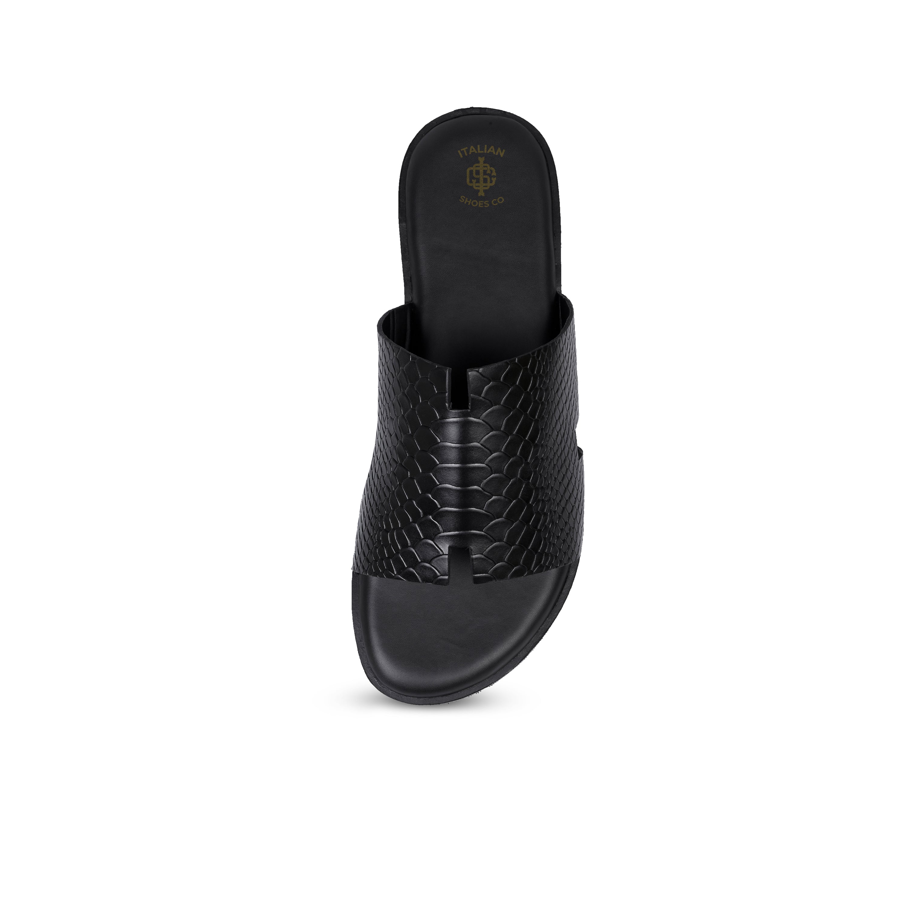 Black Python Textured Slip On
