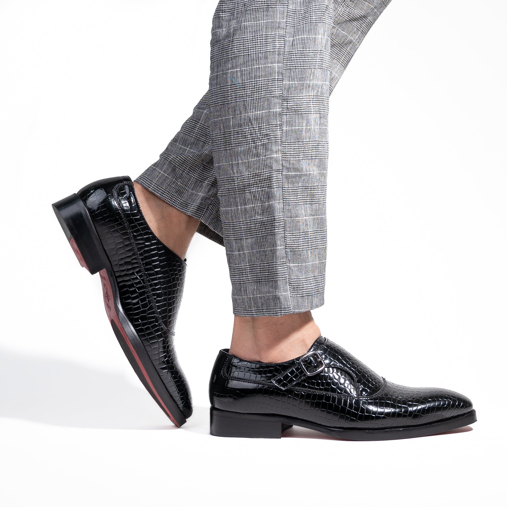 Python Leather Single Monkstrap Men's Shoes