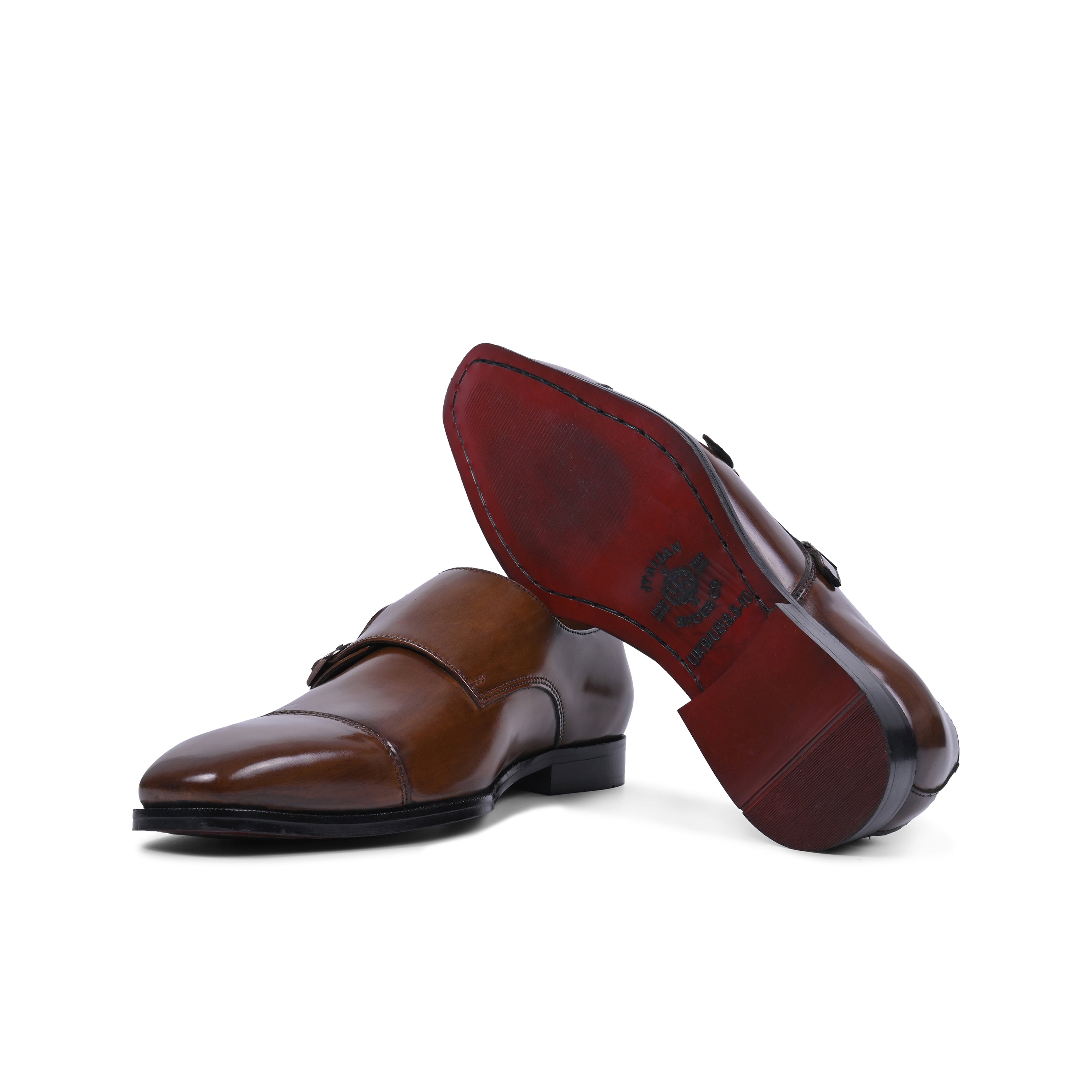 Twin Tuxedos Monkstrap Shoes Dark Brown