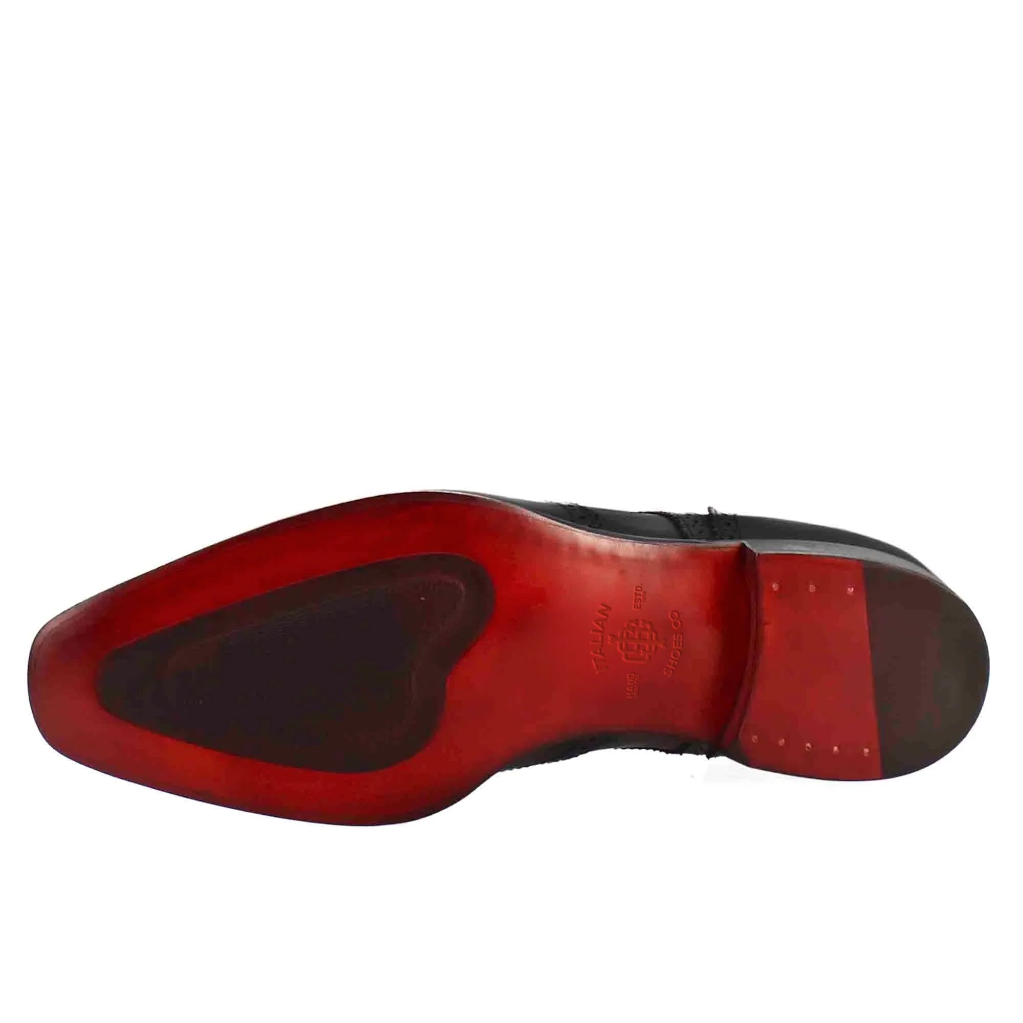 Black Leather Derby With Dovetail Square Toe