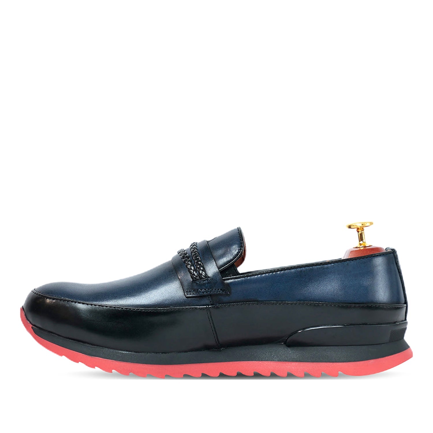 Blue Calf Leather Sneakers