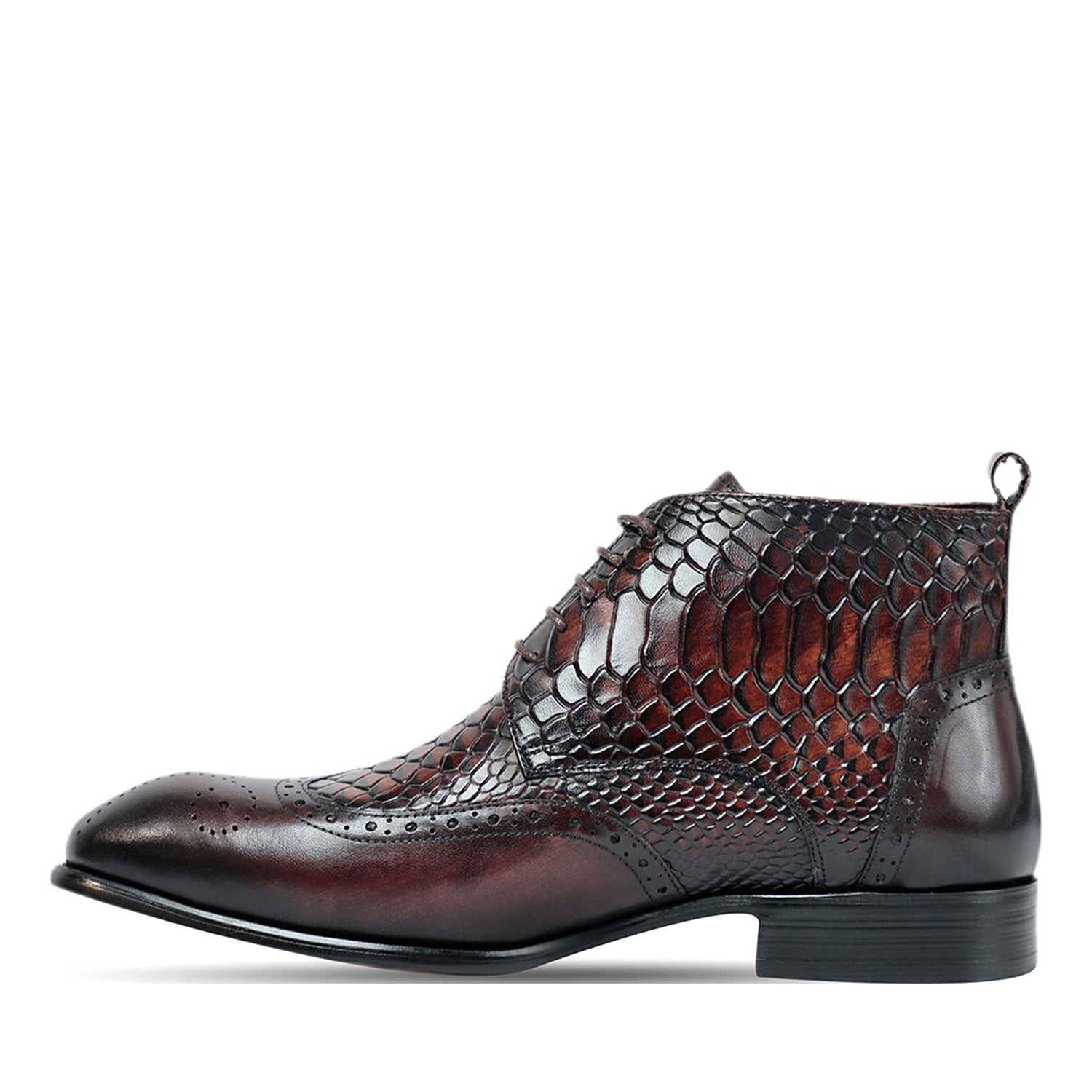 Coffee Croco Ankle  Boots