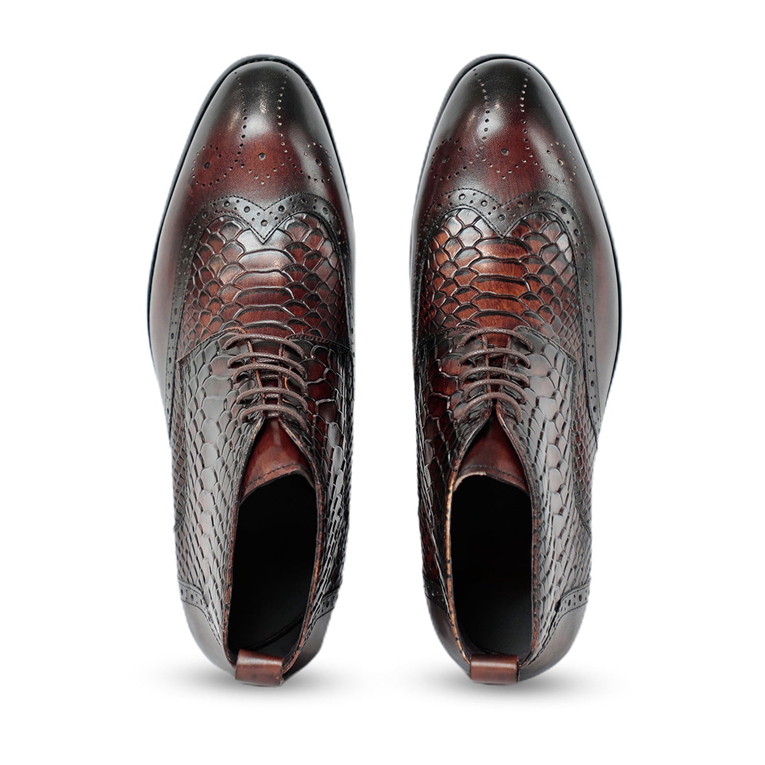 Coffee Croco Ankle  Boots