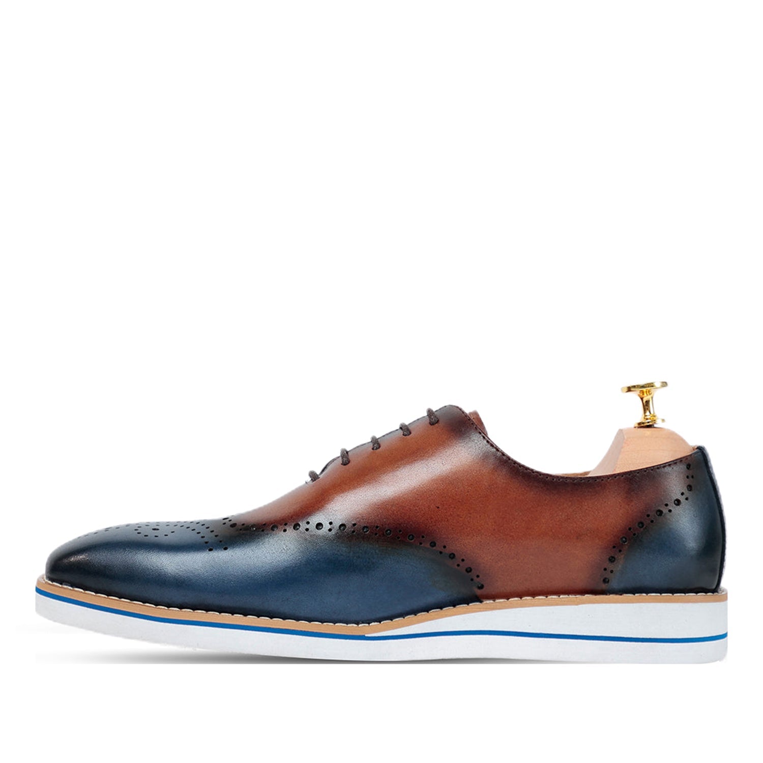 Ethen Blue Brown Oxford Shoes