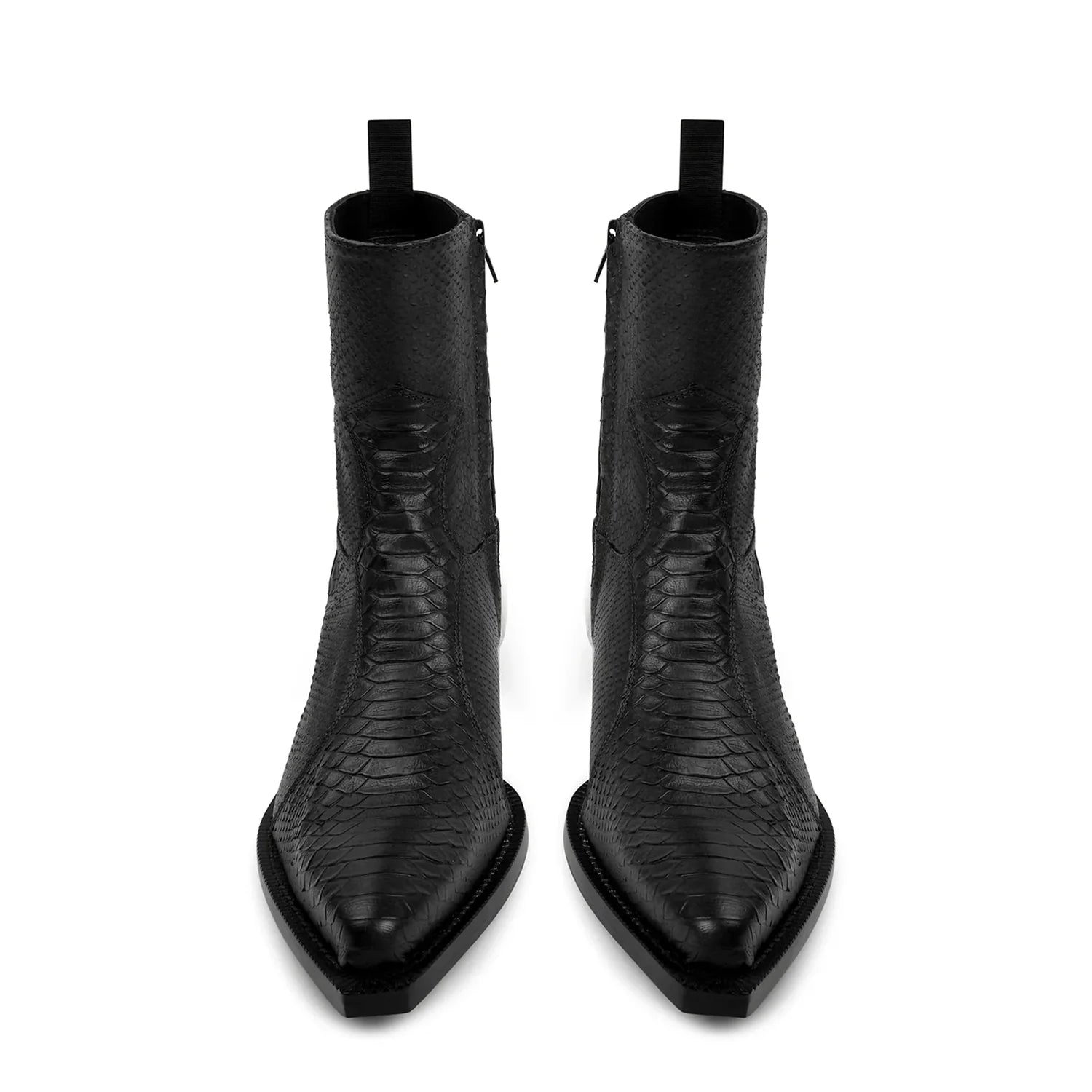 Black Python-Effect Leather