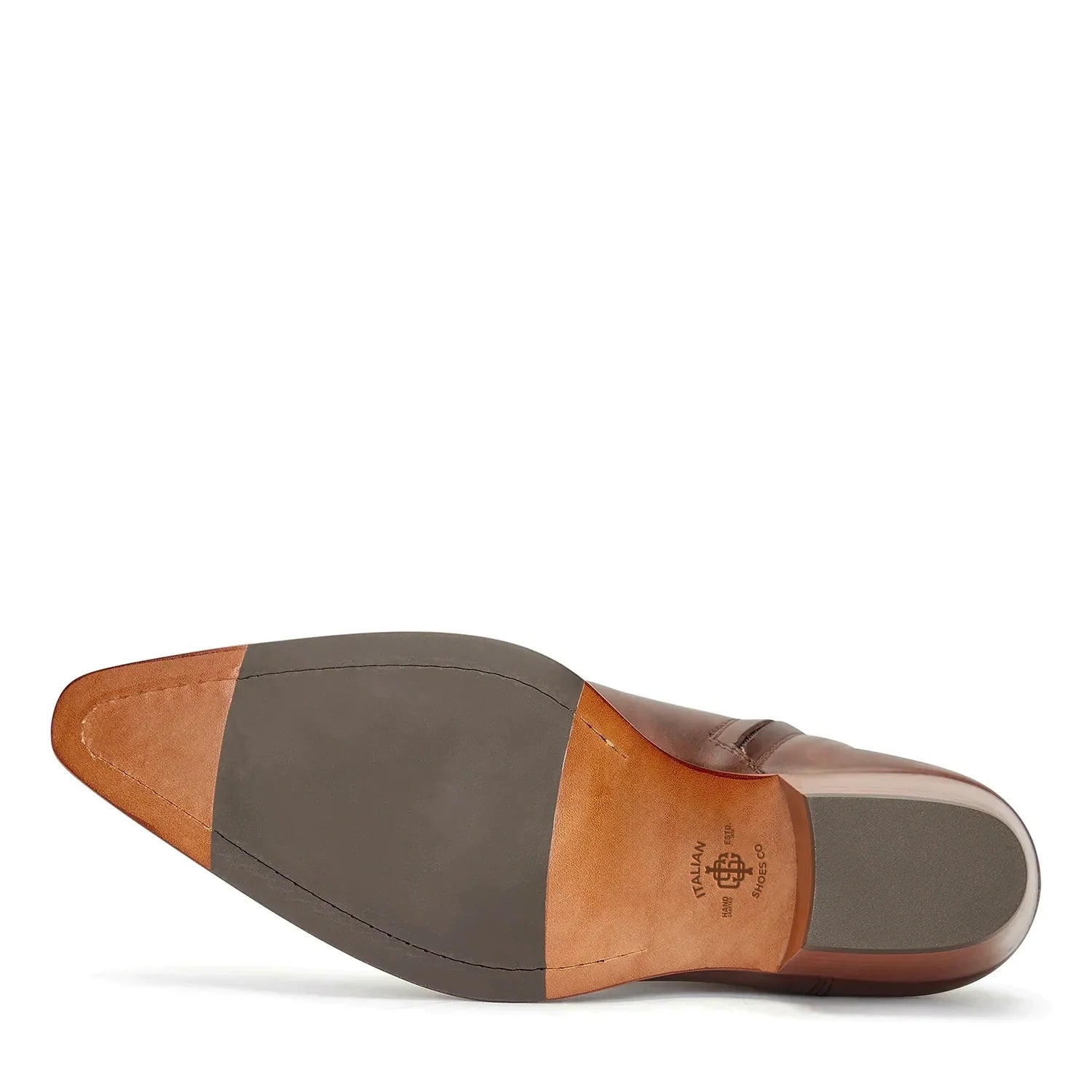 Side Zip Western Boot - Brown Hand-Dyed Leather