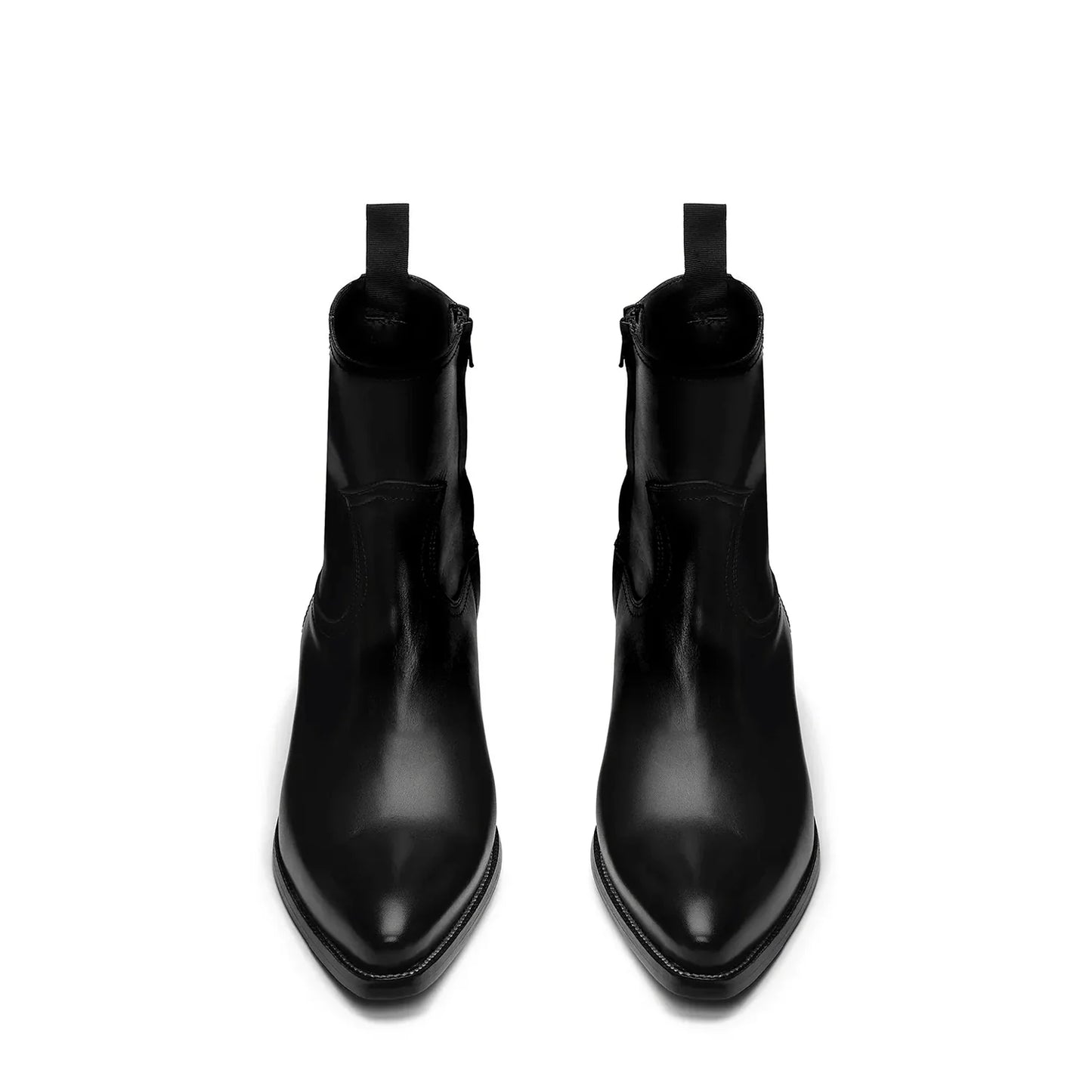 Side Zip Western Boot - Brown Hand-Dyed Leather