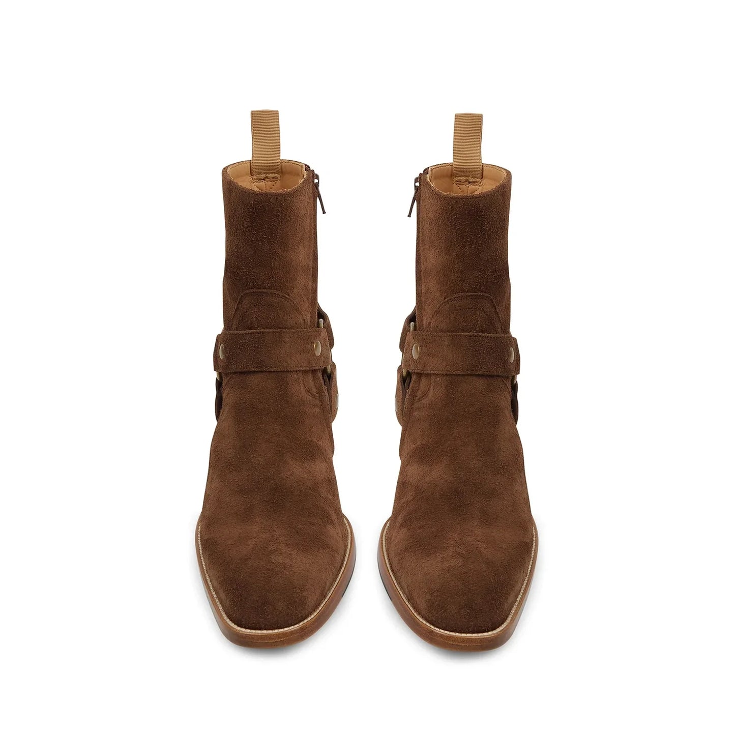 Harness Zip Boot - Ochre Suede Leather