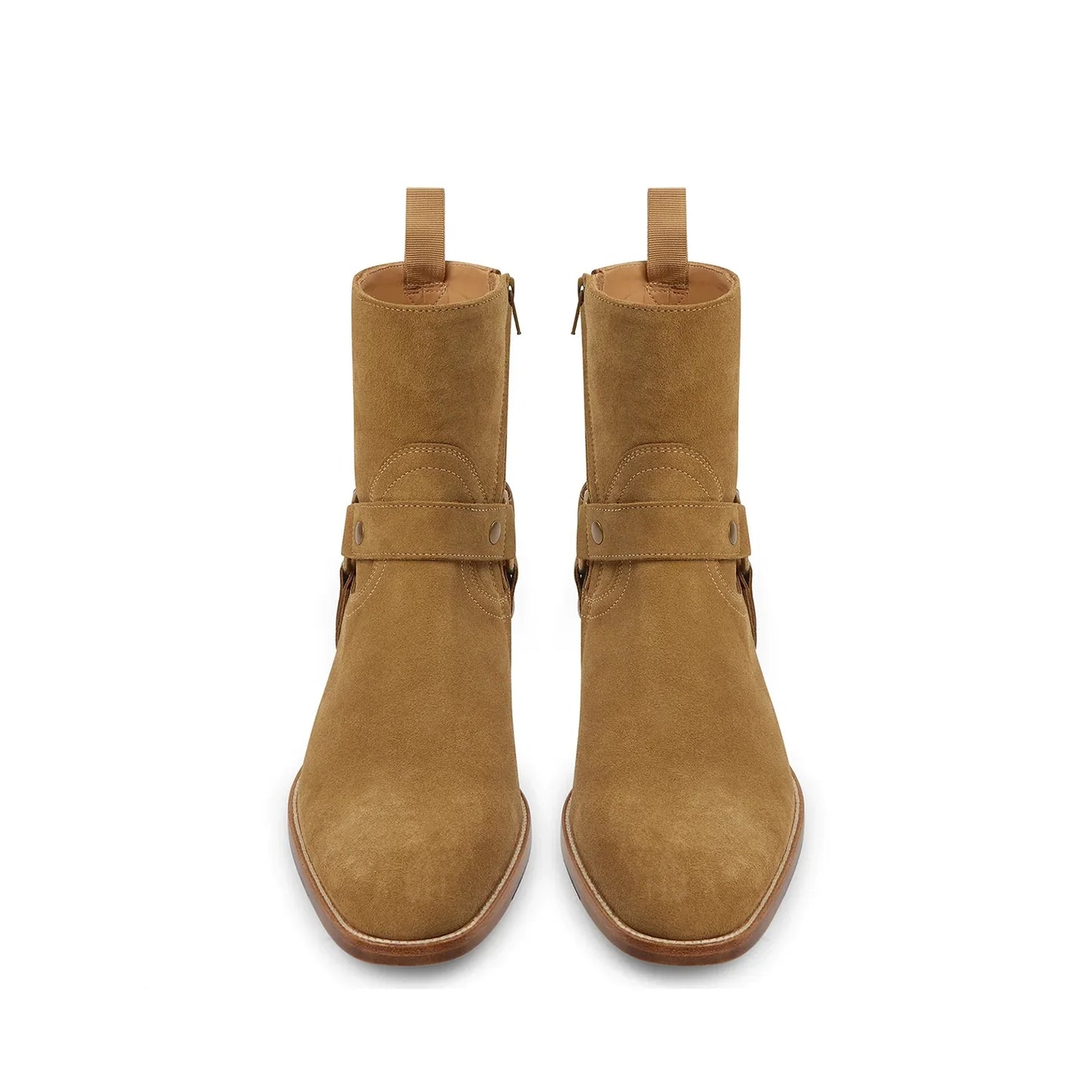 Harness Zip Boot - Ochre Suede Leather
