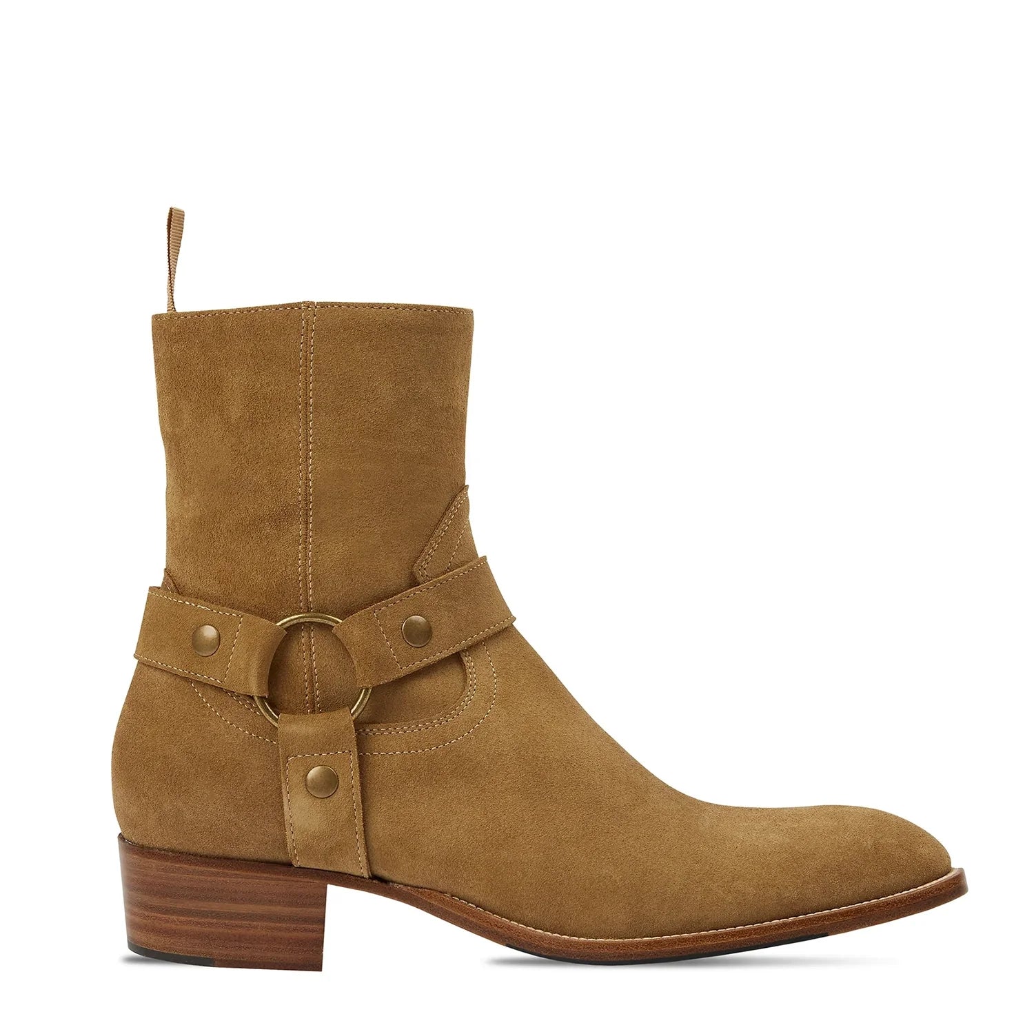 Harness Zip Boot - Nut Suede Leather
