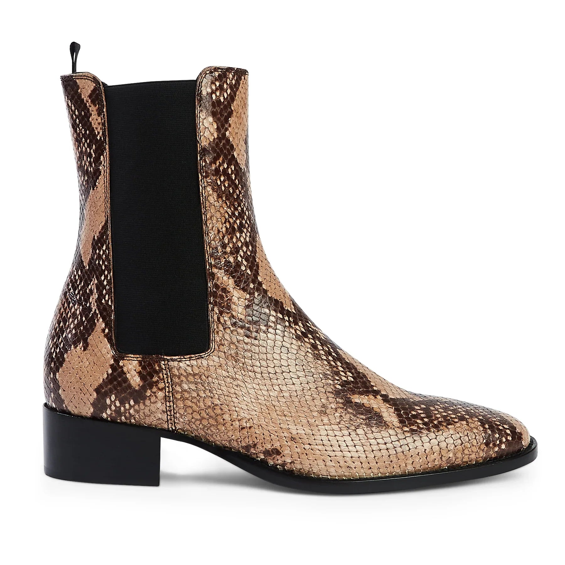 Chelsea Boot - Beige Snake-Effect Leather