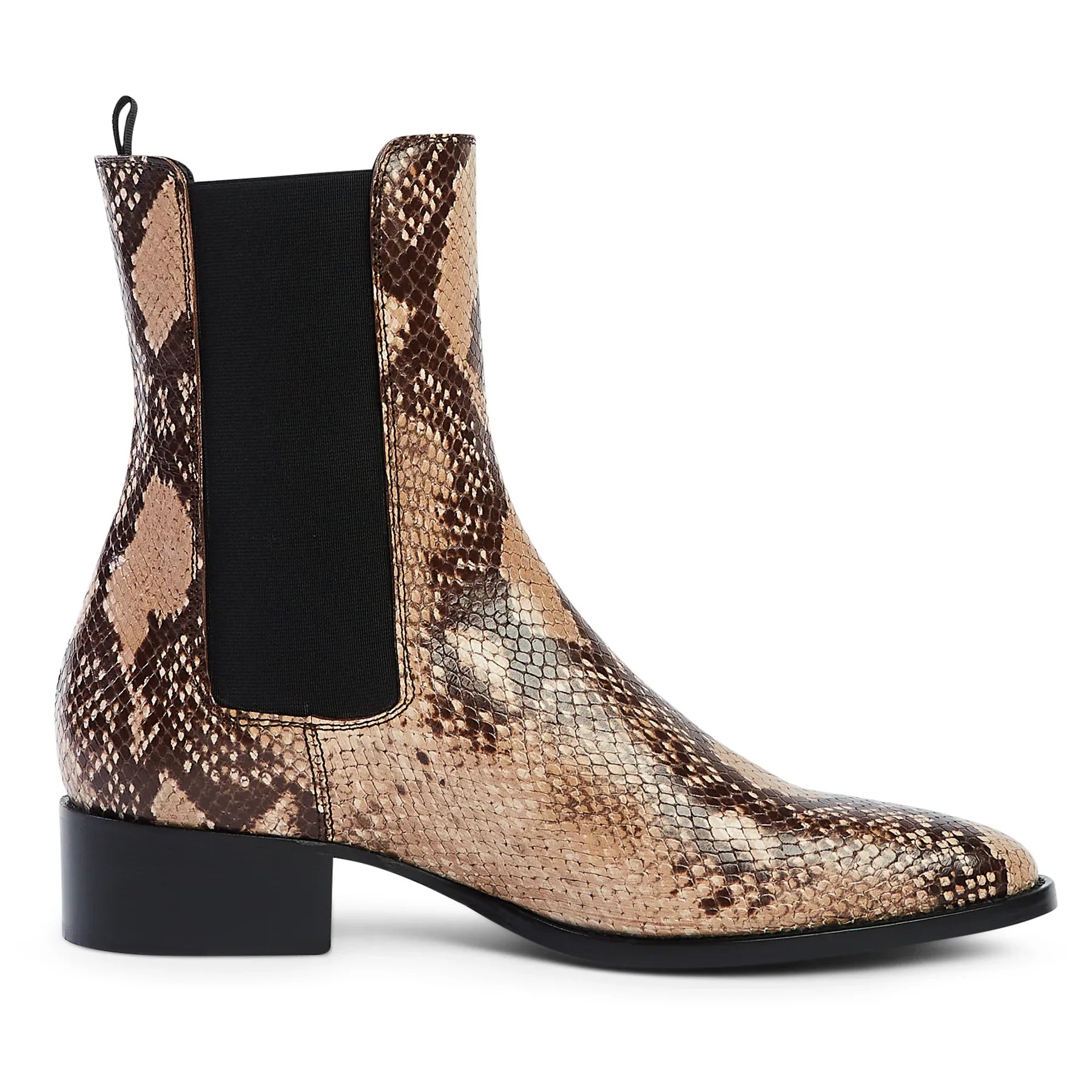 Chelsea Boot - Beige Snake-Effect Leather