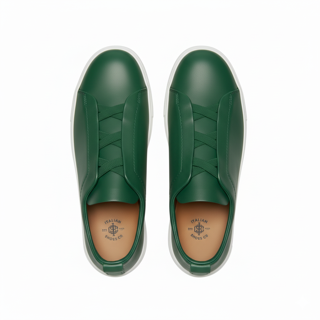 Luxury Edition Triple Stitch Leather Tan Sneaker for Men's