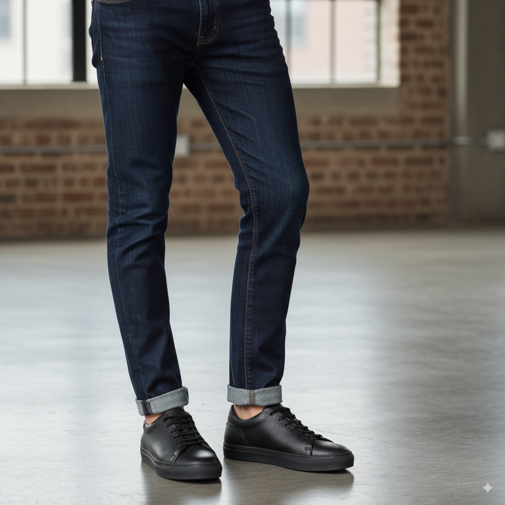 Vegan Leather Low-Top Sneakers Black