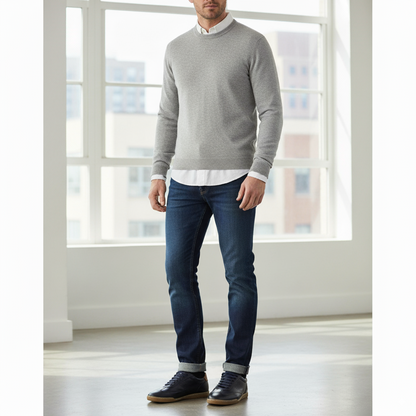Men's casual sneaker in leather