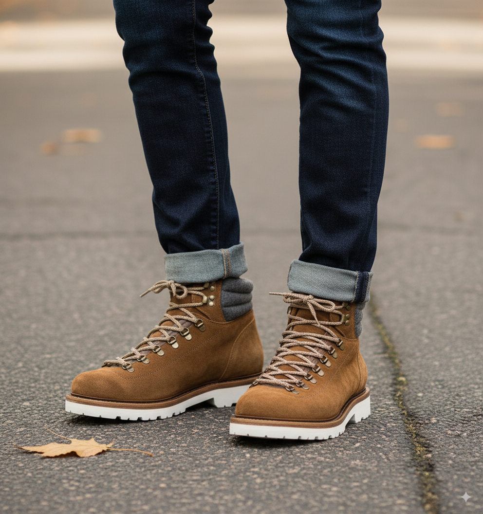 Lace-up suede Ankle Boots