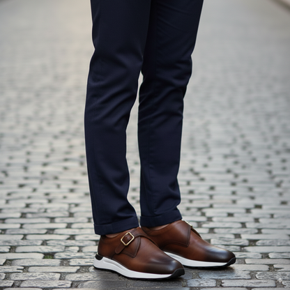 Brown Leather Men Sneaker