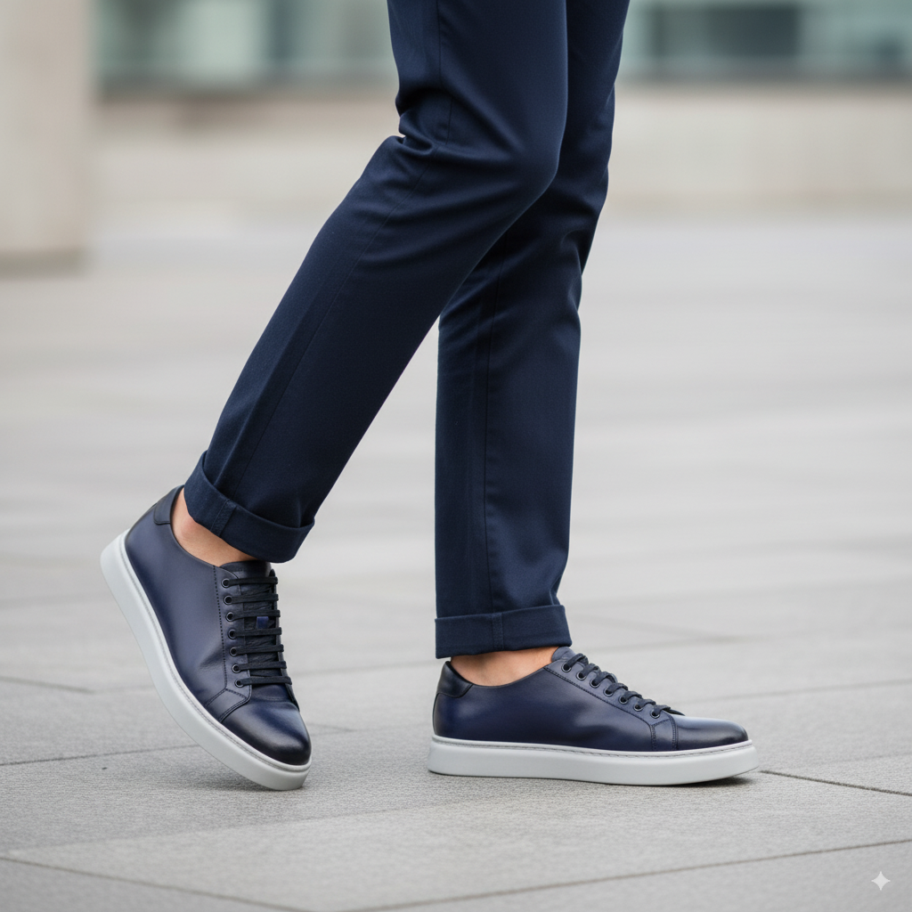 Men's Blue Casual Lace-up Sneaker Shoe