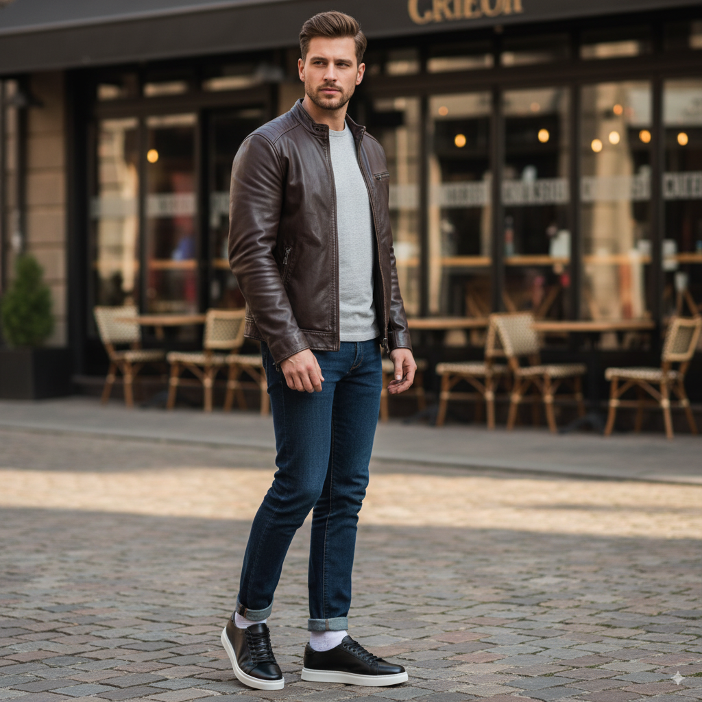 Men's Black Casual Lace-up Sneaker Shoe