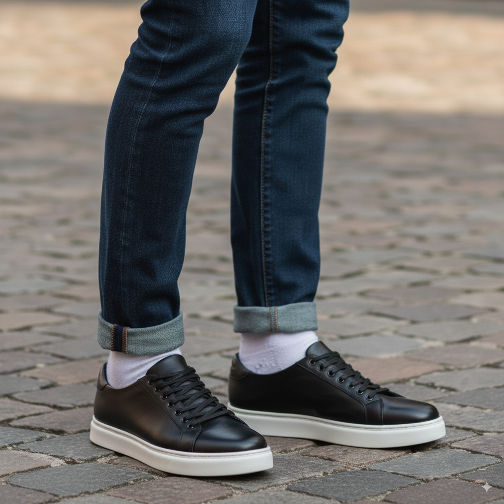 Men's Black Casual Lace-up Sneaker Shoe