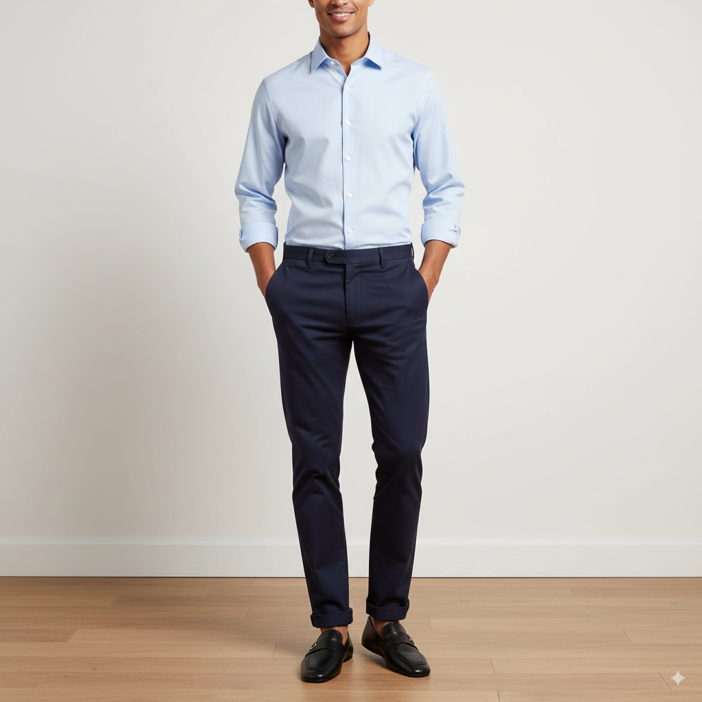 Black Plaque Leather Loafers