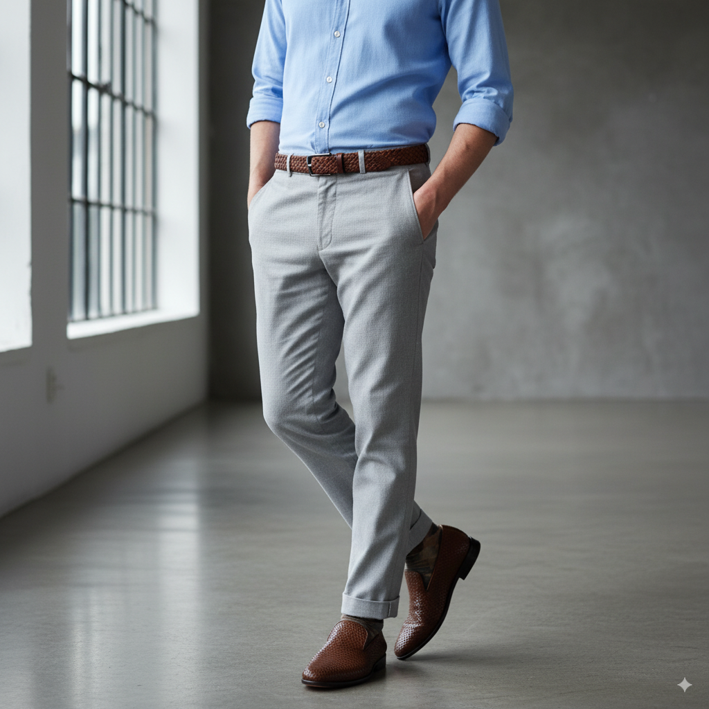 Alessandro Brown Leather Italian Loafers