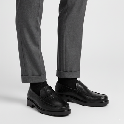 Men's Round Toe Croc Loafers