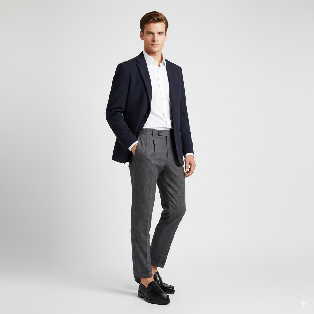 Men's Round Toe Croc Loafers Black