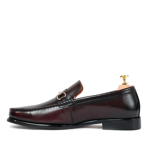 Brown Horsebit Slip On Loafers