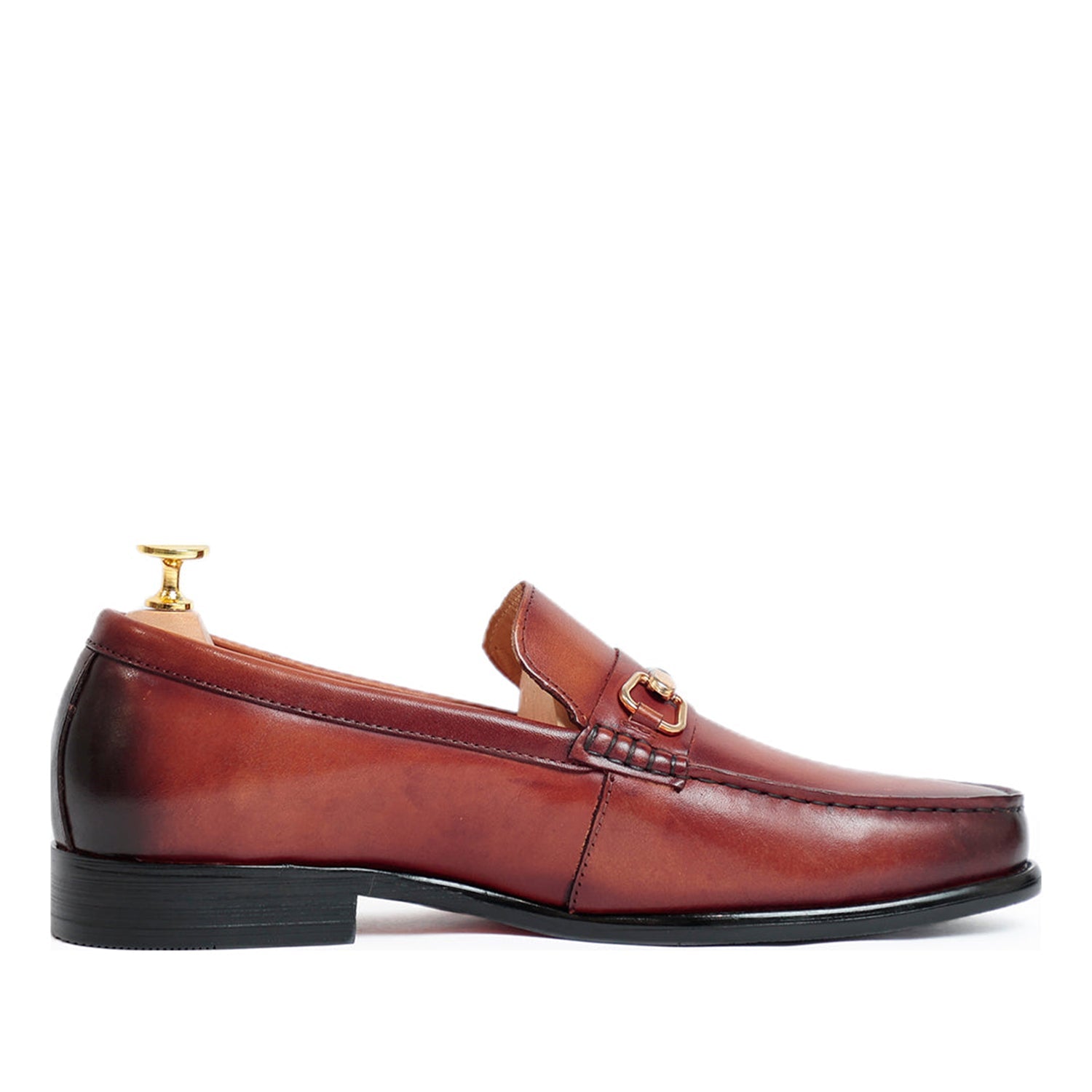 Brown Horsebit Slip On Loafers