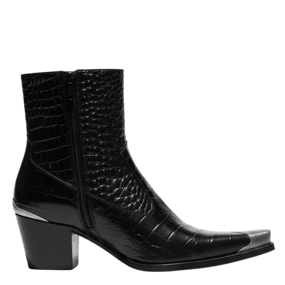 Metal Toe Croc Rider Boots Ankle