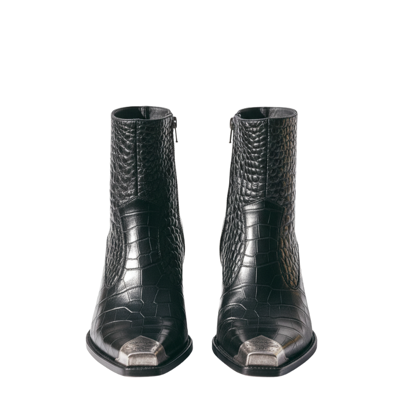 Metal Toe Croc Rider Boots Ankle