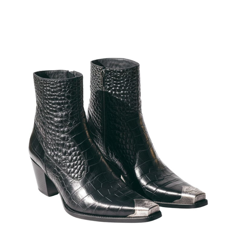Metal Toe Croc Rider Boots Ankle