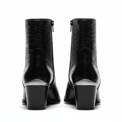 Metal Toe Croc Rider Boots Ankle