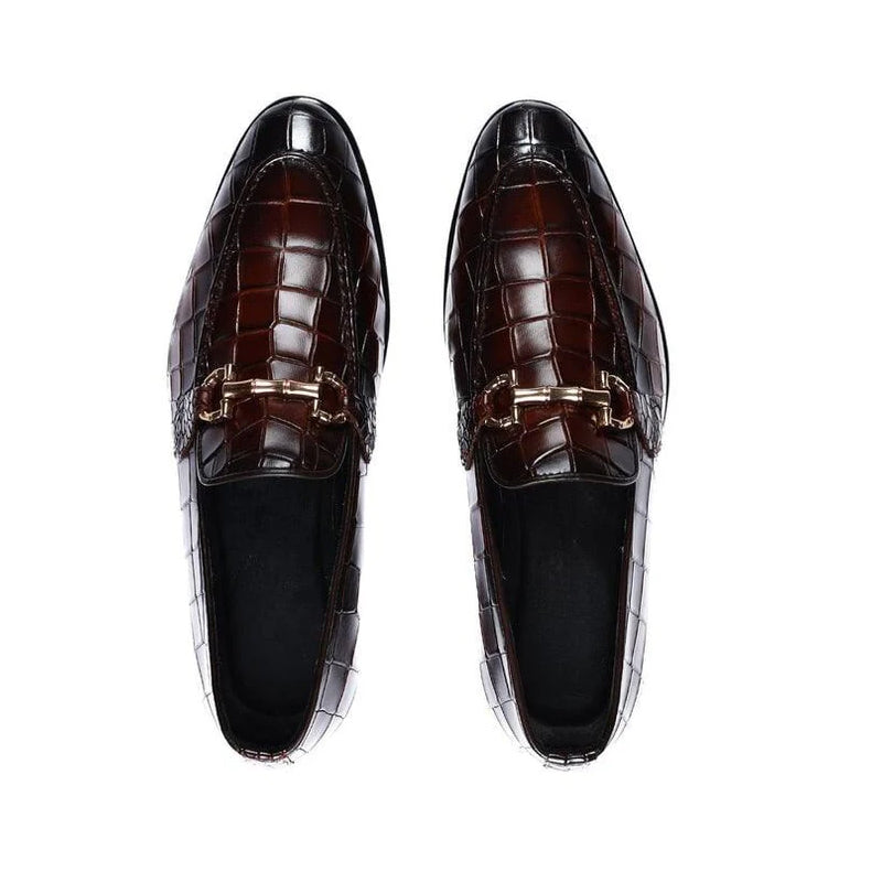 Croc Emboss Gold Buckle