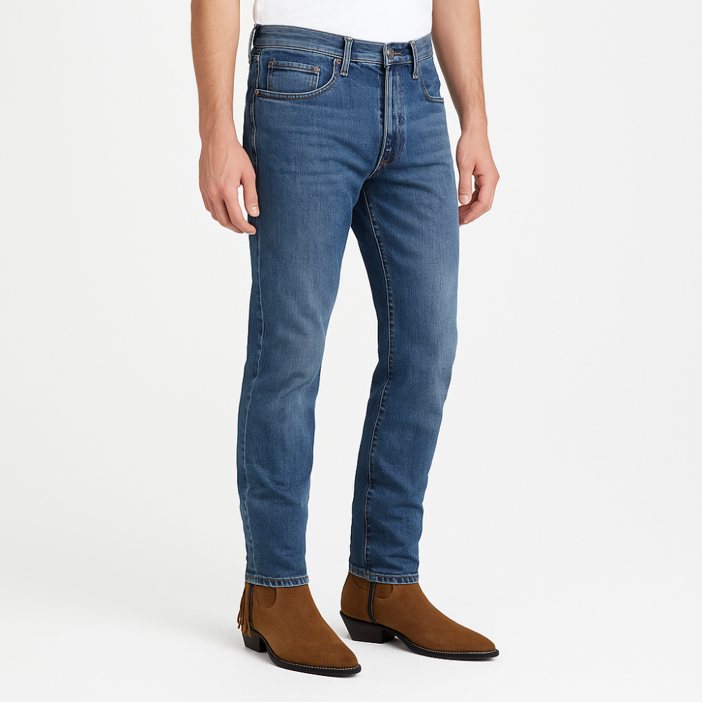 Men's Brown Suede Fringe Side Zipper Boot