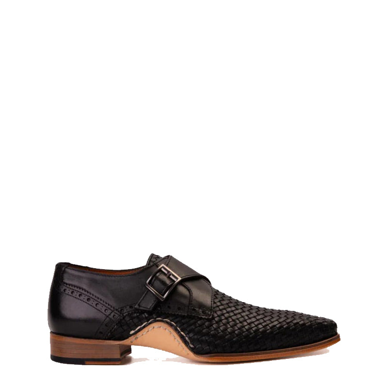 Men's Brown Leather Single Strap Monk Shoe