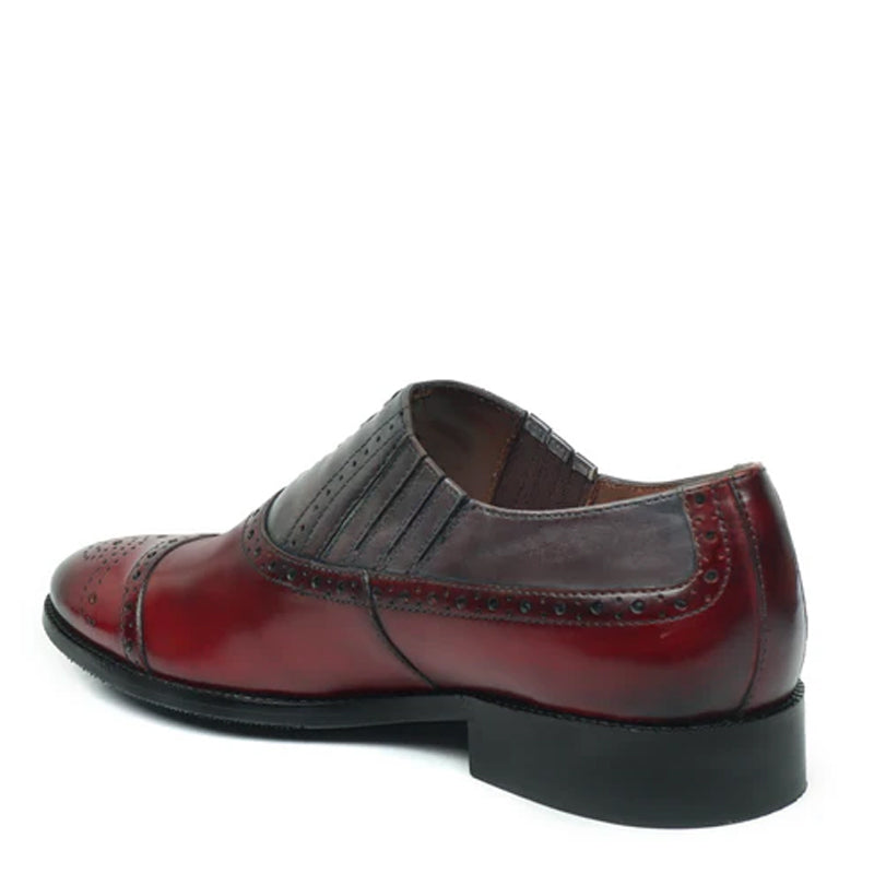 Classic Dual Tone Leather Stylish Wingtip Oxford Shoes