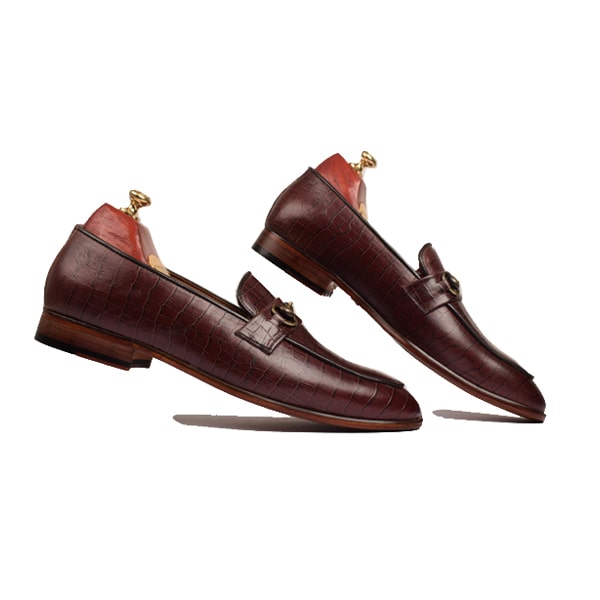 Penny Handmade Shiny Leather Buckled Loafers