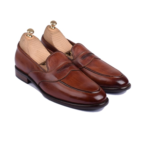 Montella Brown Leather Hand Painted Loafer