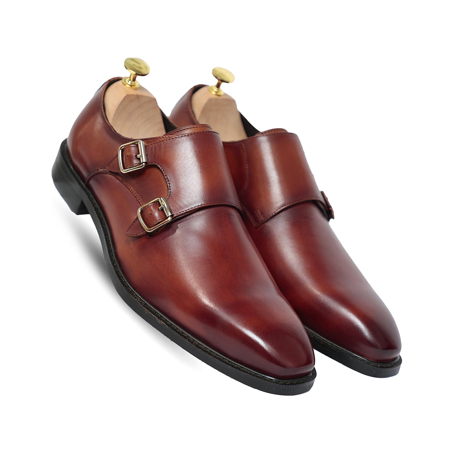 Classic Brown Monk Strap Shoes