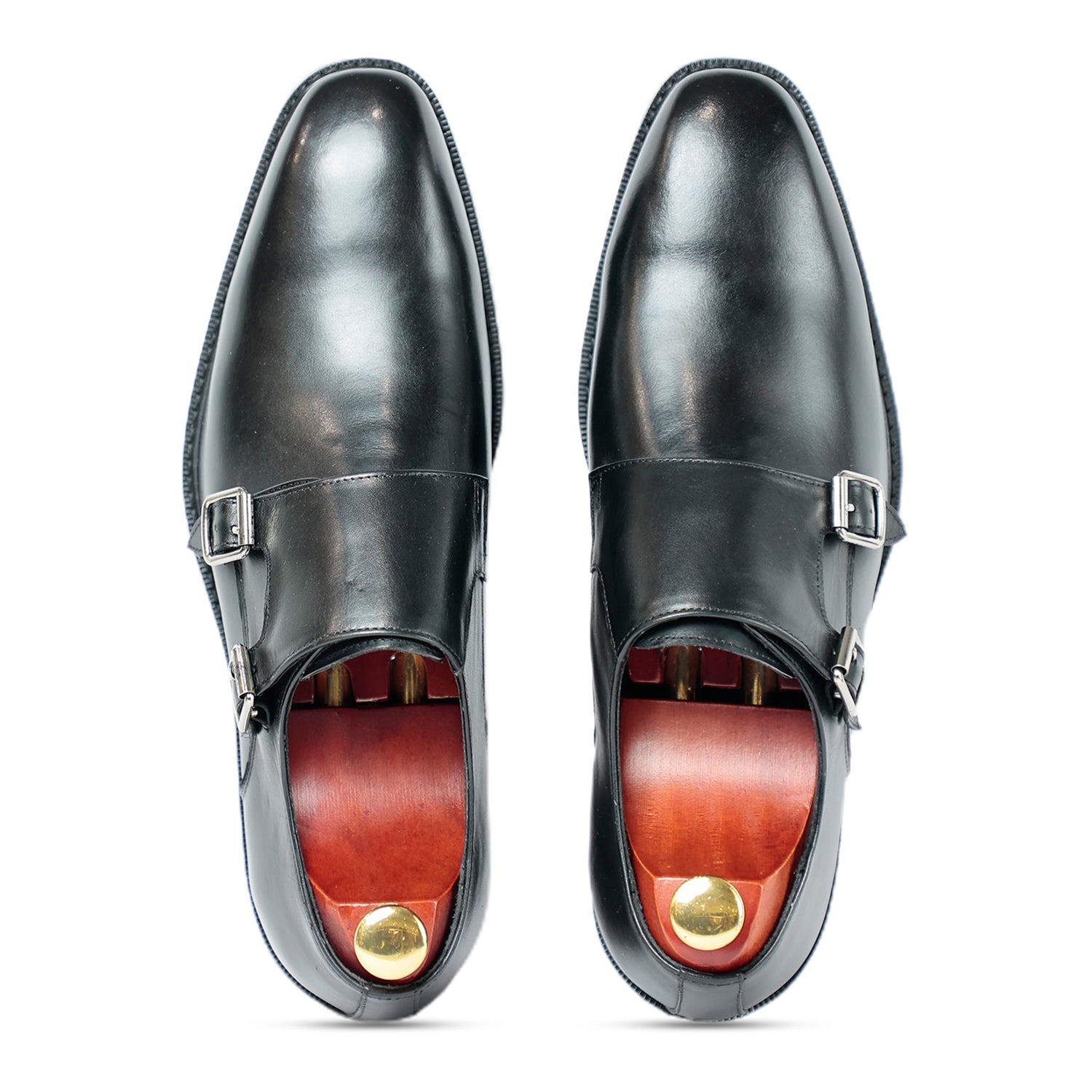 Classic Black Monk Strap Shoes