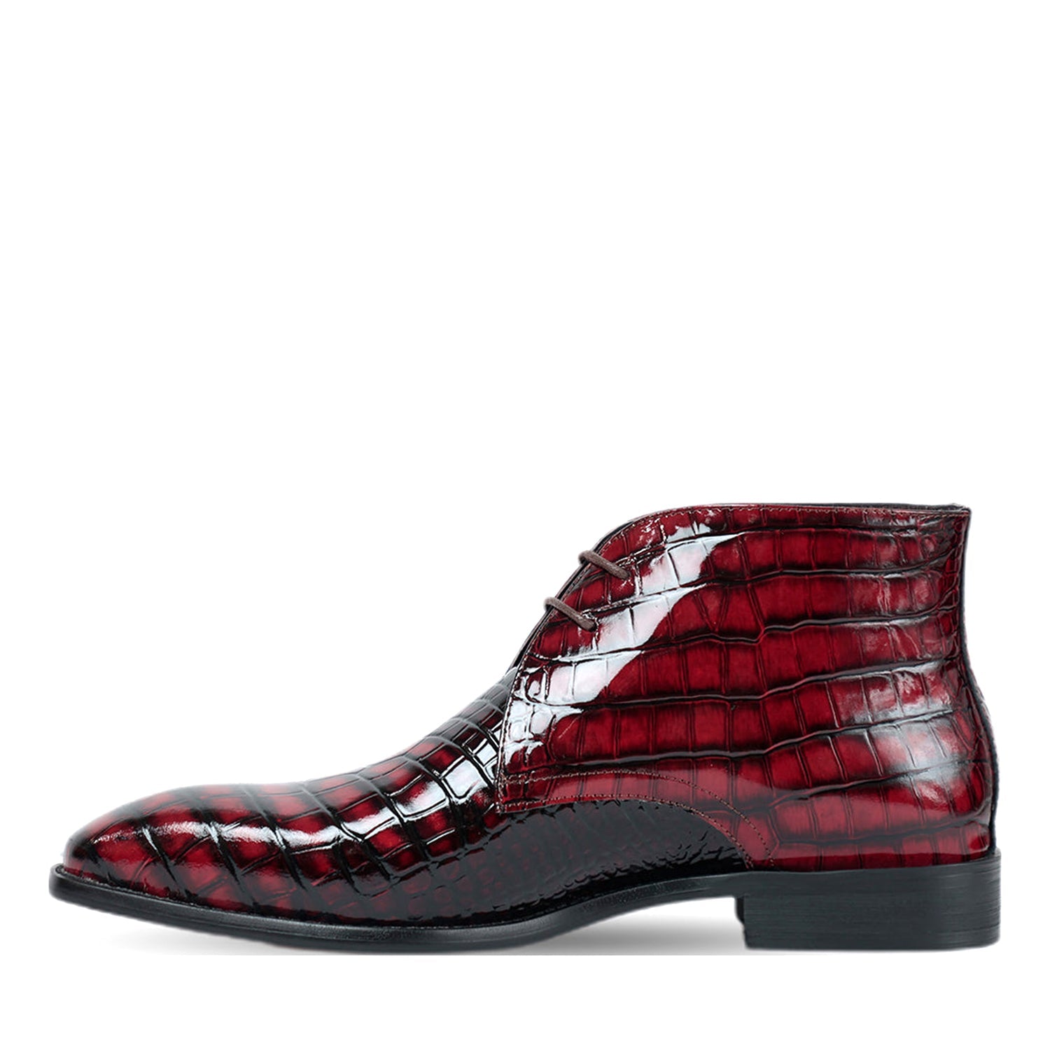 Cherry Patent Chukka Boots