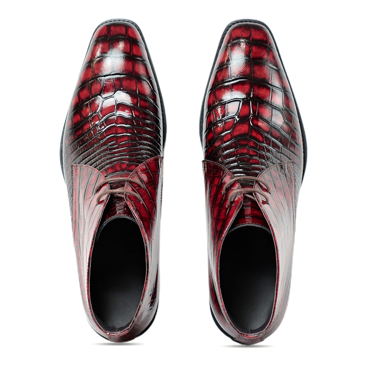 Cherry Patent Chukka Boots