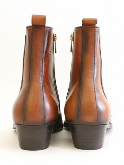 Men's Perforations Leather High Ankle Stylish Boots