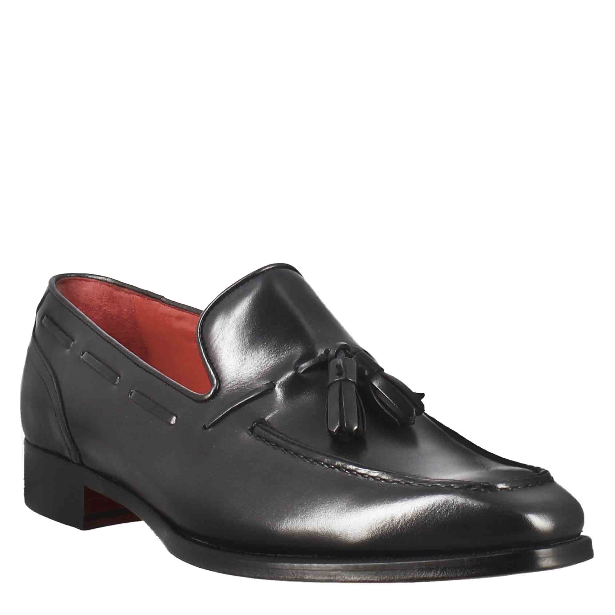 Black  Square Toe Moccasin