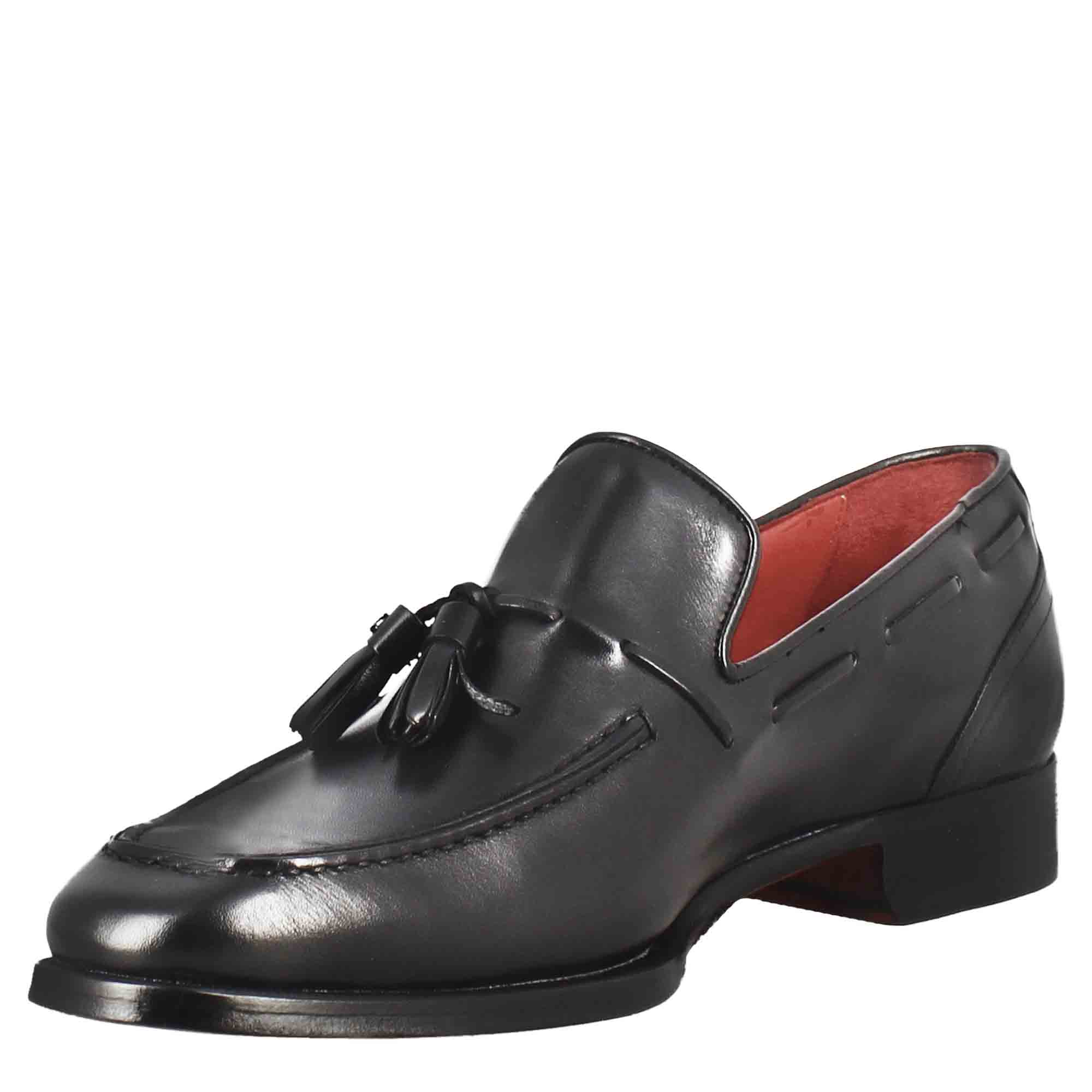 Black  Square Toe Moccasin