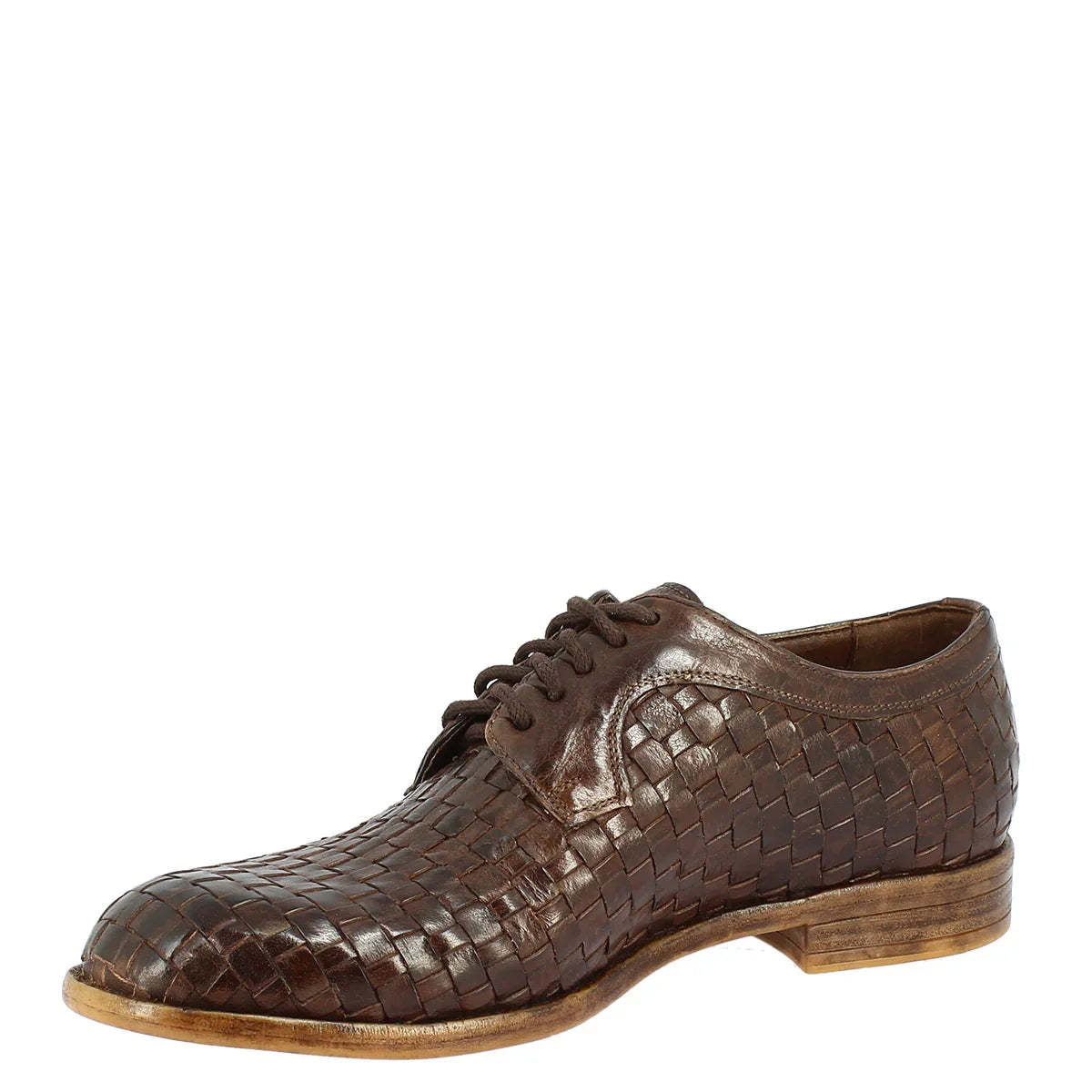 Dark Brown Woven Leather Shoes