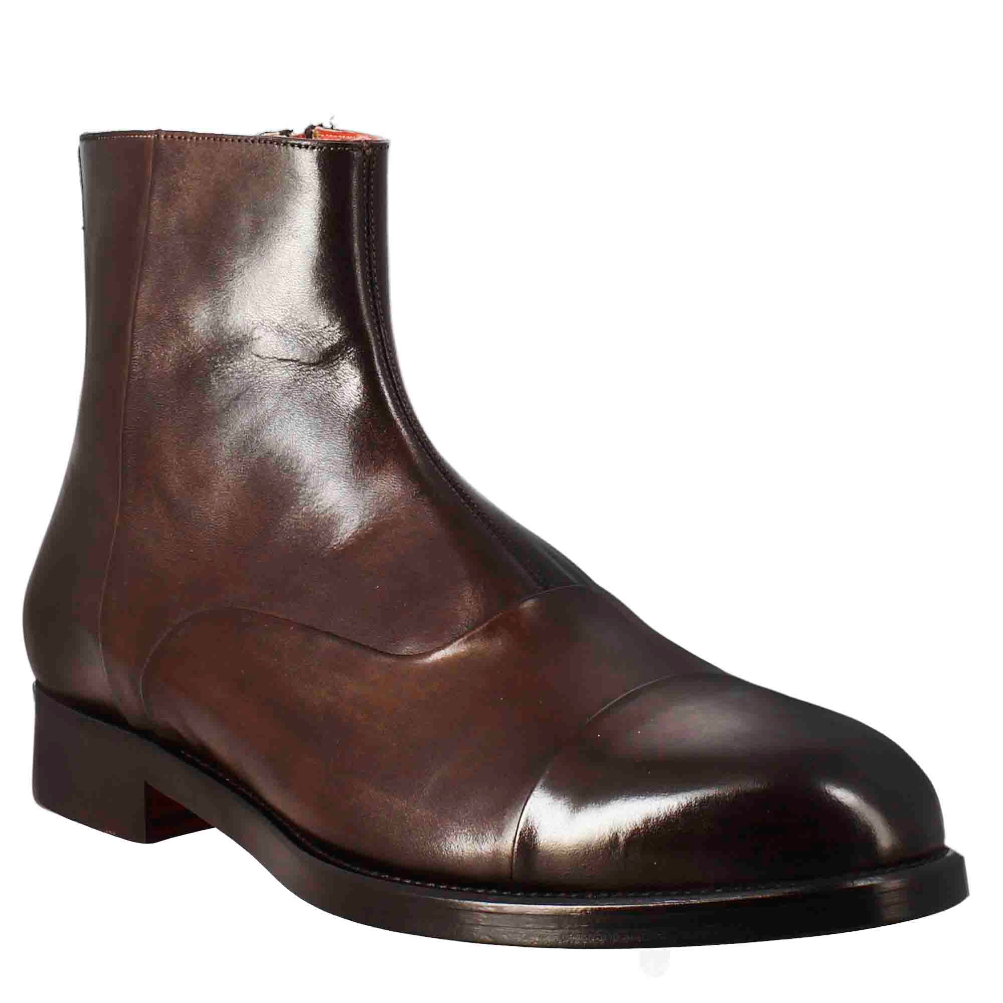 Ankle Boots in Chocolate Leather